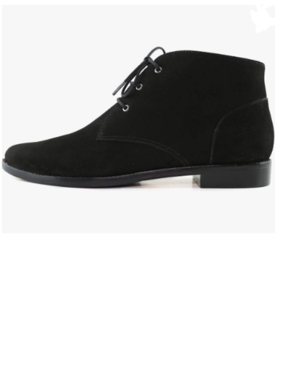 YDN Black Low Heel Pointy Toe Lace Up Chukka Ankle Boots Flats Fall Winter Boot